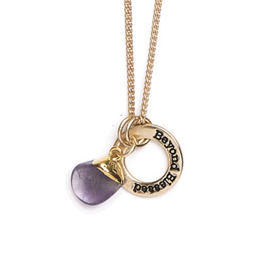 Natural Amethyst Stone Charm Necklace Beyond Blessed Charm